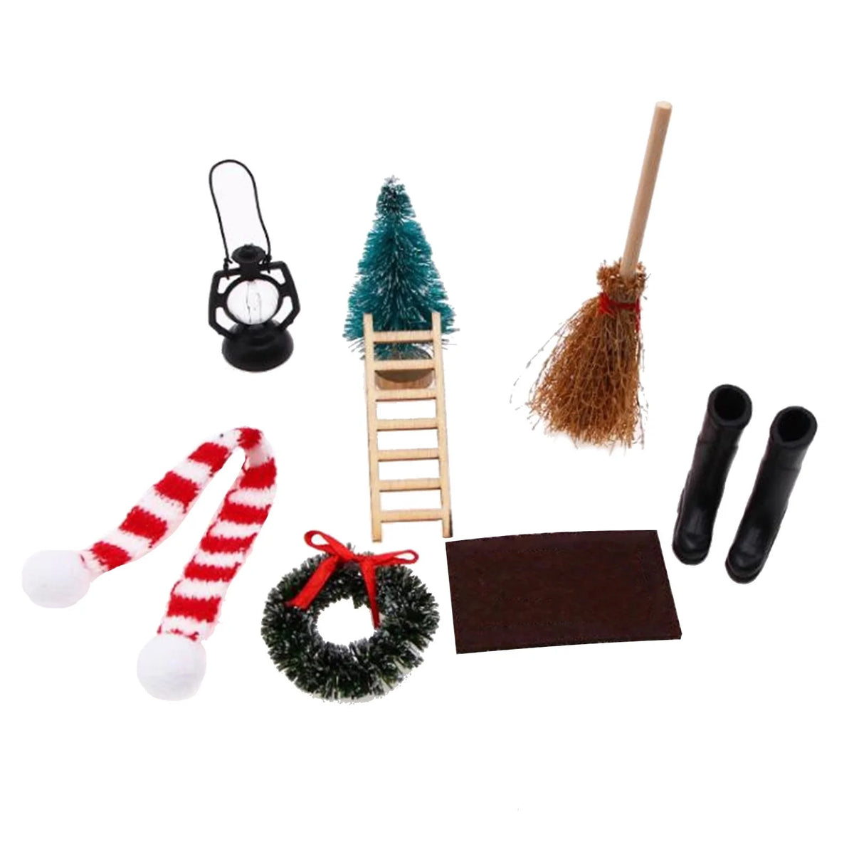 8 Mini House Christmas Decoration Set F33217