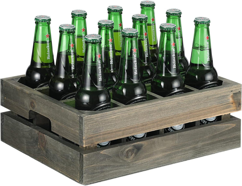 Wooden Crate Drink Carrier with Handles V110