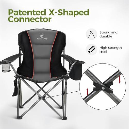 Oversized Folding Camping Chair with Cup Holder W1561