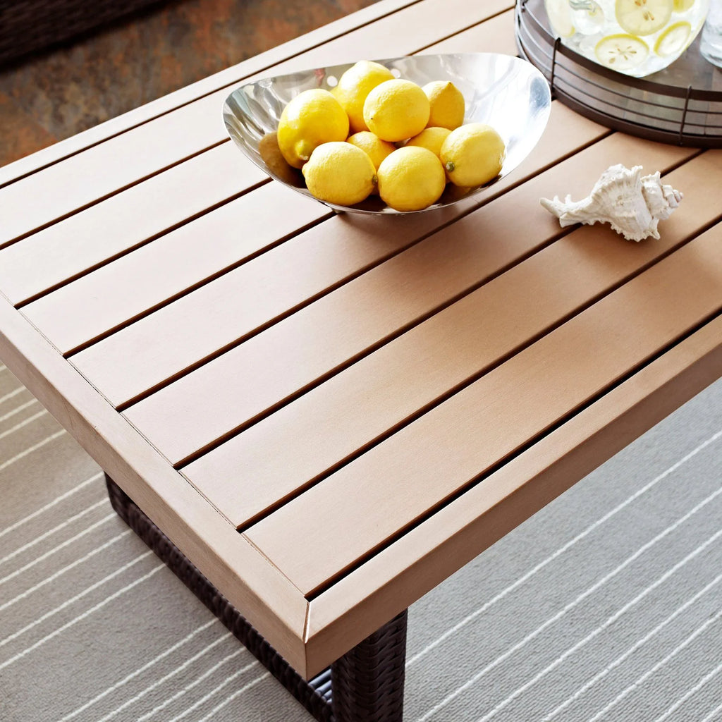 Brown Pedestal Patio Coffee Table V333