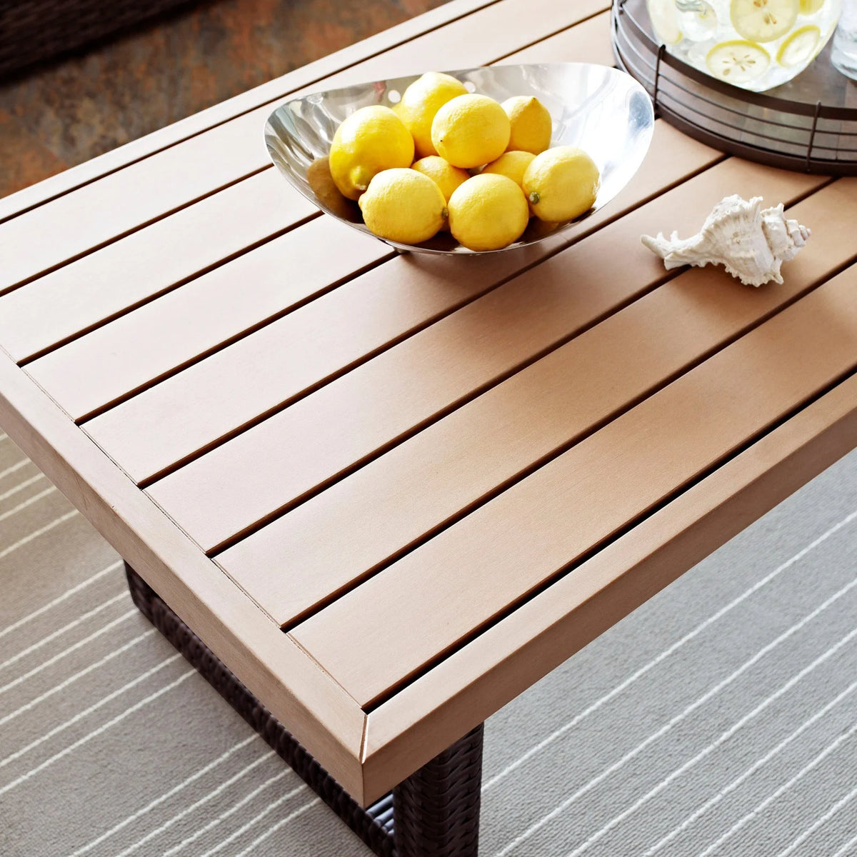Brown Pedestal Patio Coffee Table V333