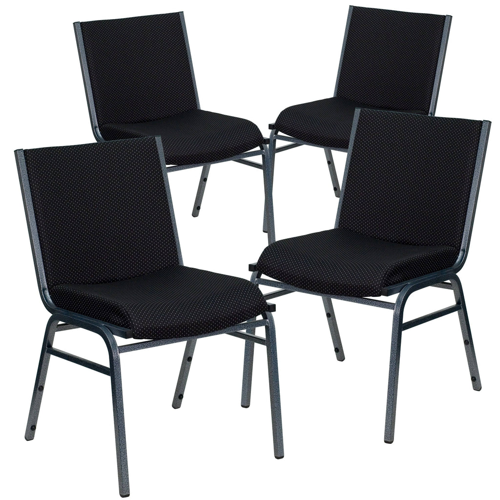 Black Patterned Fabric Stack Chair F128893