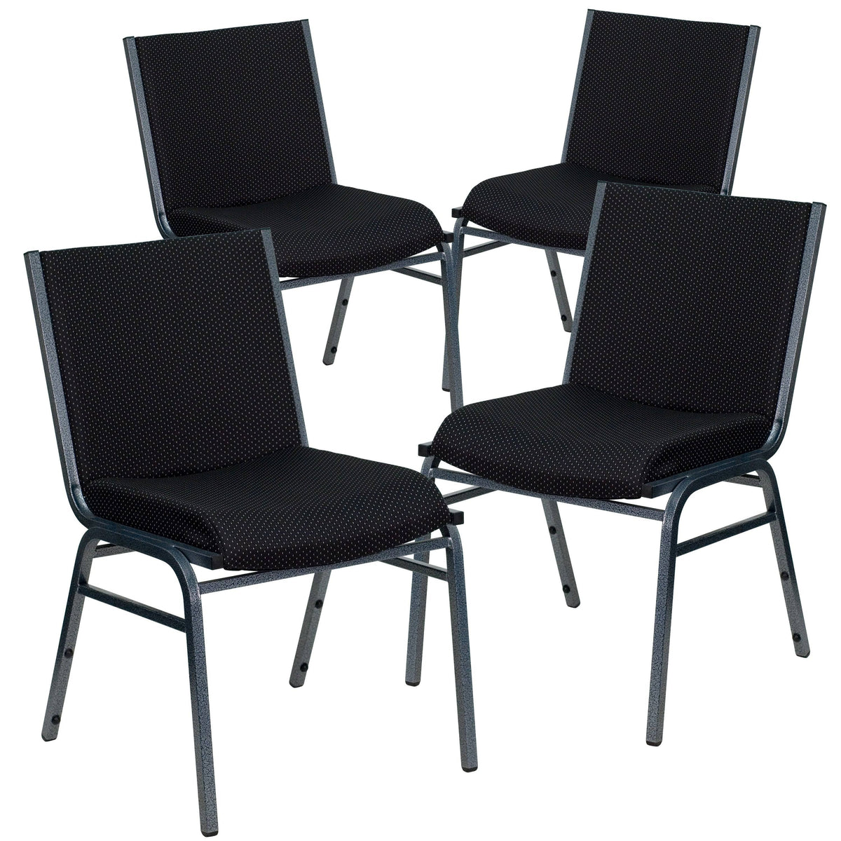 Black Patterned Fabric Stack Chair F128893