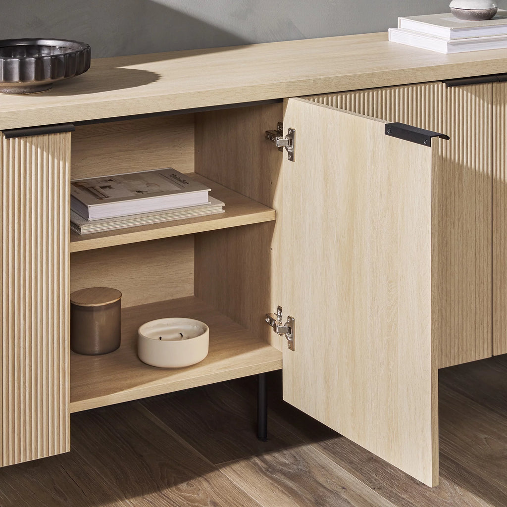 69” 4-Door Reeded-Front Sideboard C244378