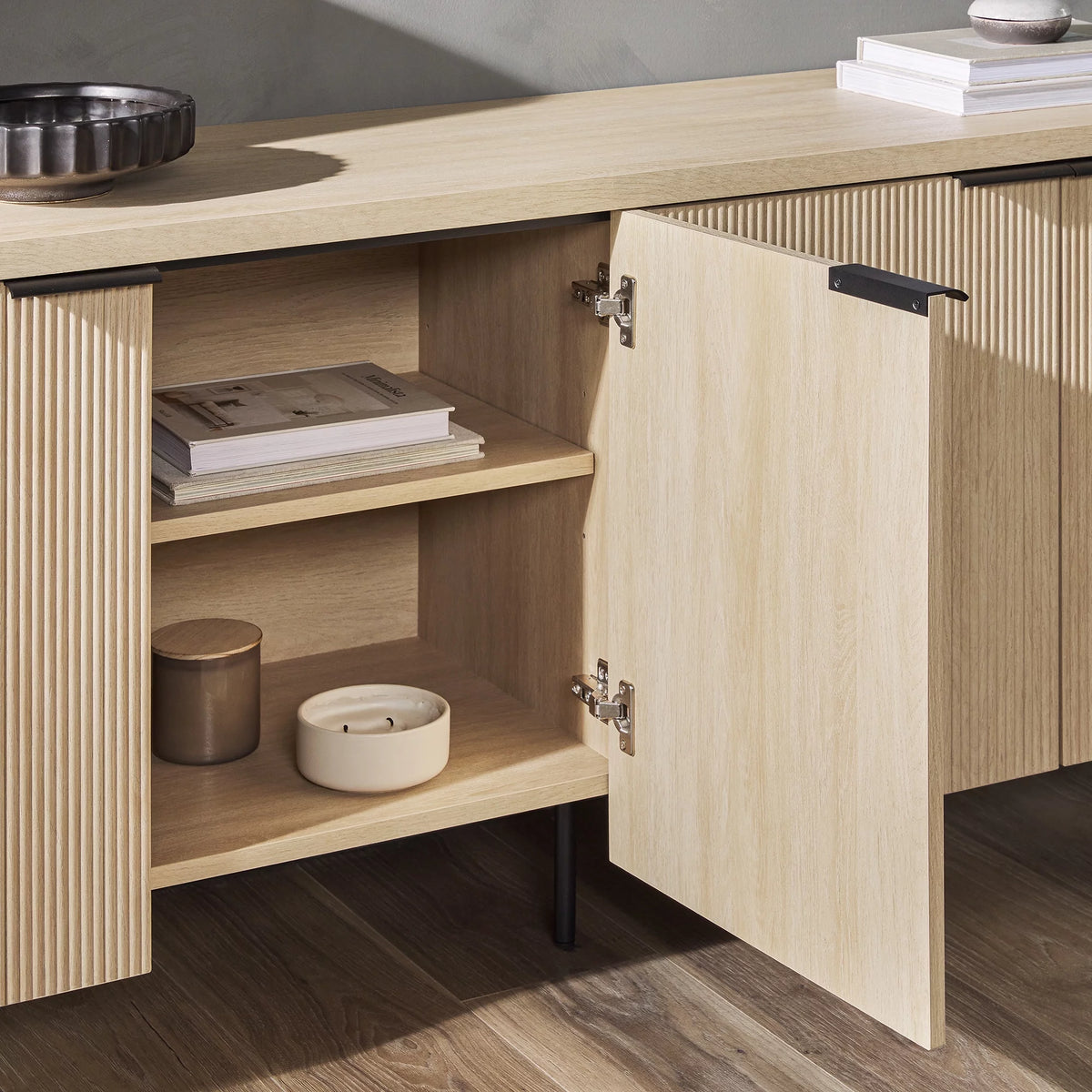 69” 4-Door Reeded-Front Sideboard C244378