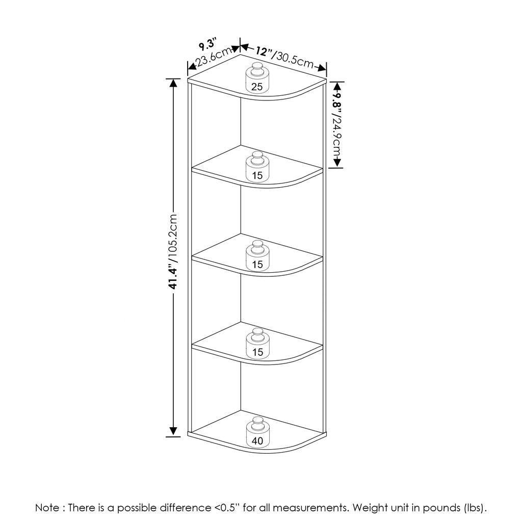 4-Tier Corner Open Shelf Bookcase D7765