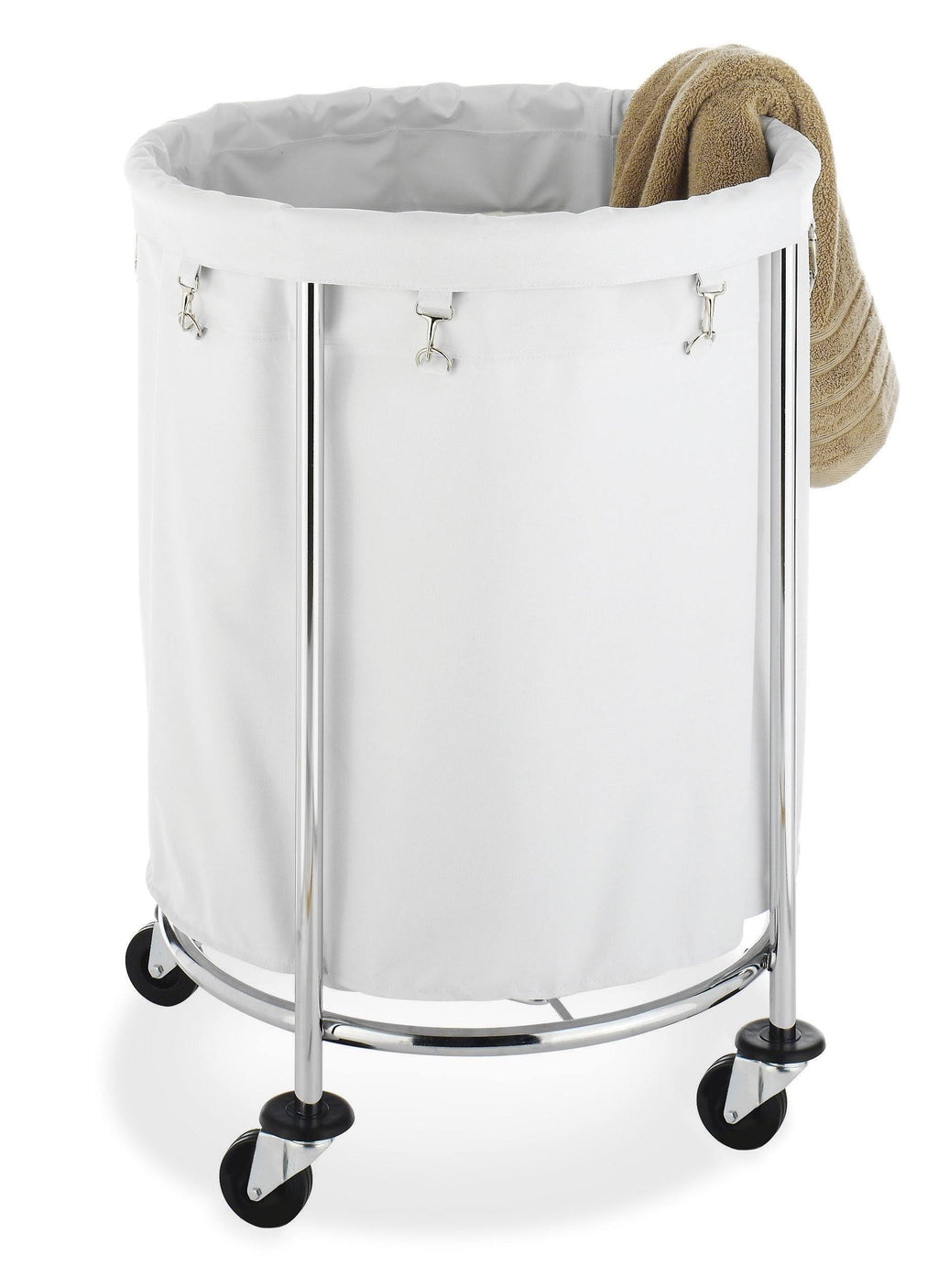 Chrome Round Laundry Hamper F4744
