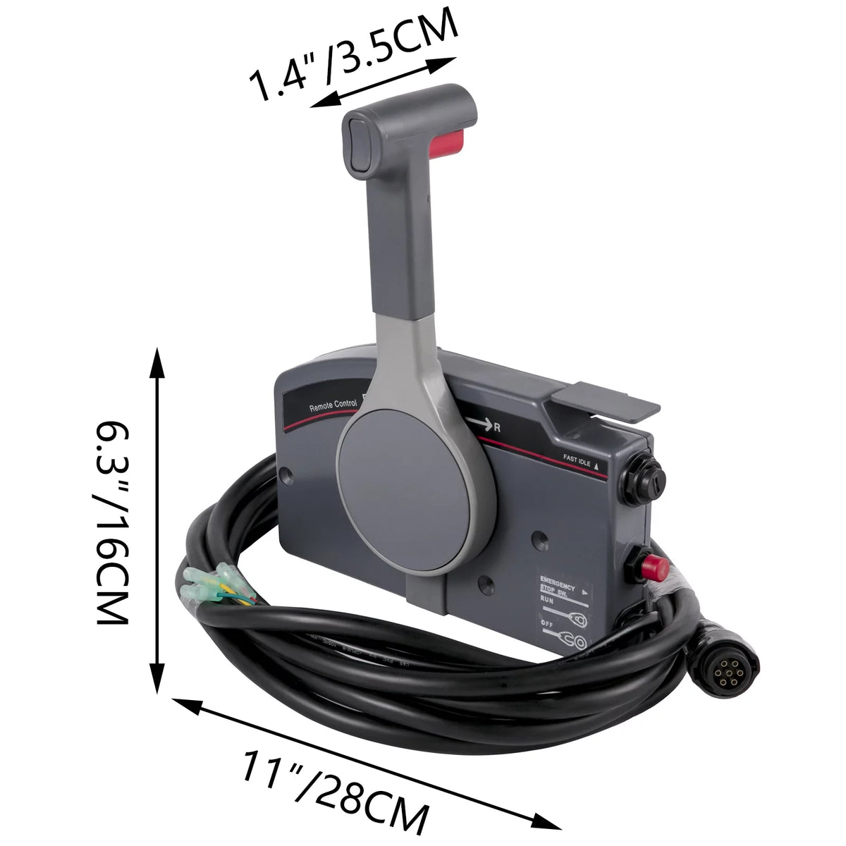 Boat Throttle Control Box with Safety Lanyard and Key Switch V647