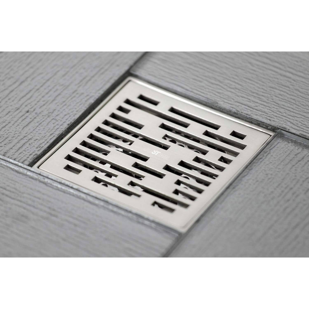 Brushed Nickel Square Grid Shower Drain B98109