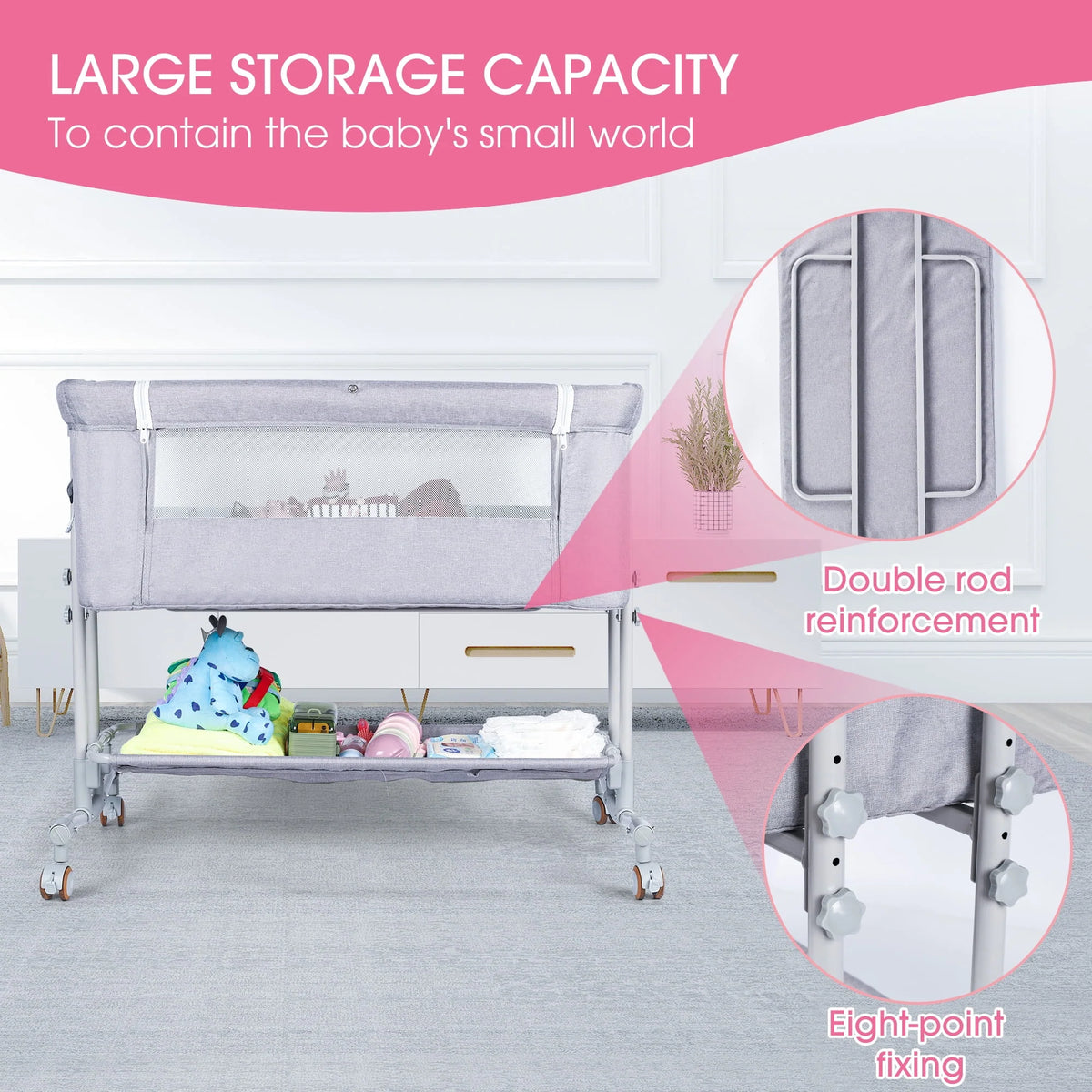 Baby Bassinet Bedside Sleeper W86463