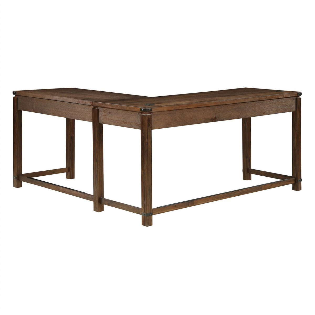 Brushed Walnut Engineered Wood Sit-to-Stand L-Desk K152741