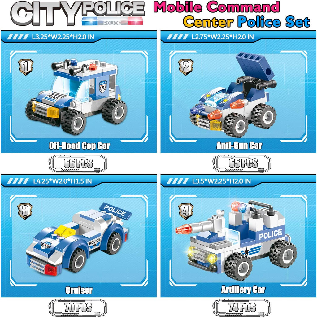 1338 Pieces Police Station Building Blocks Set with Storage Box X429987