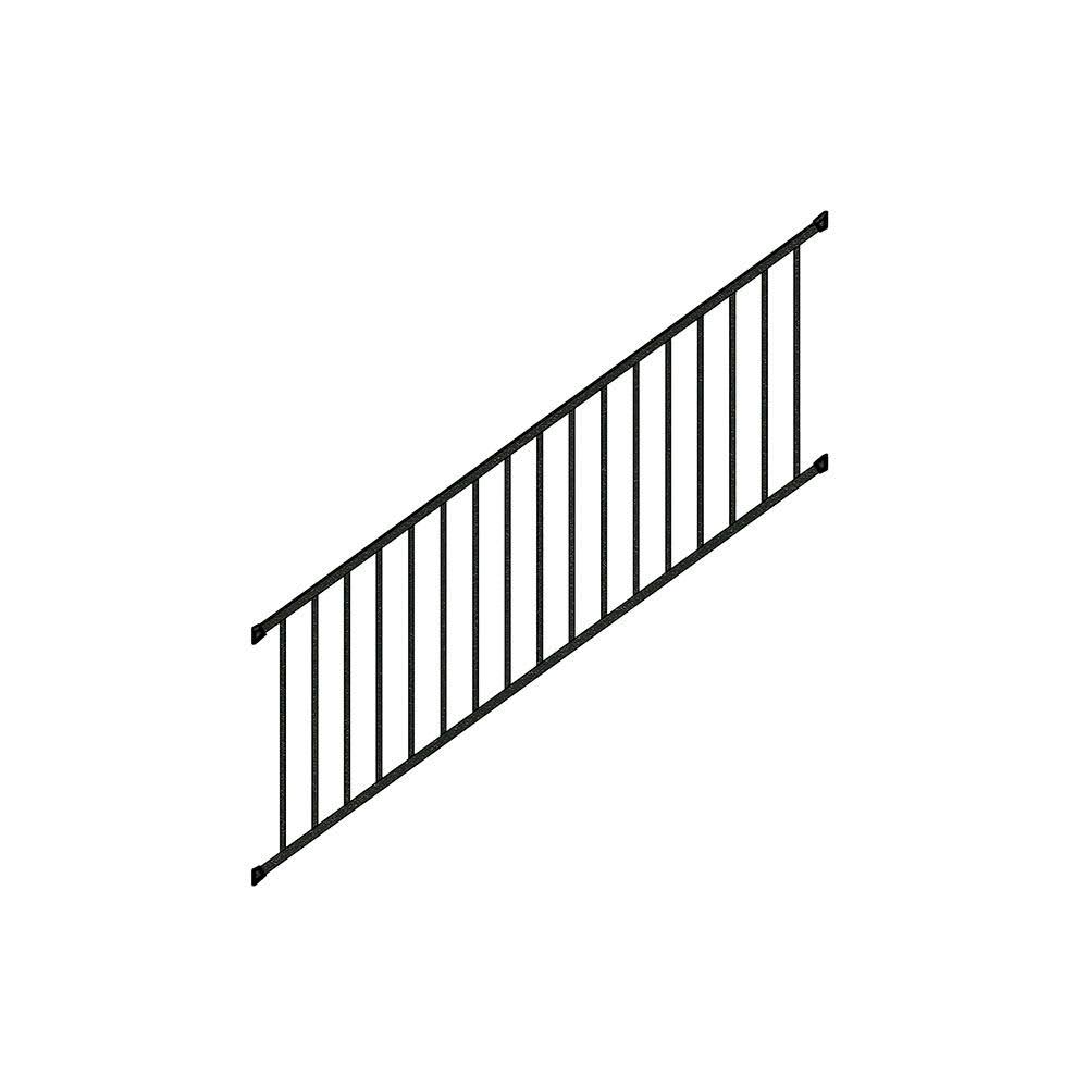 Textured Black Aluminum Rail Kit Stair X6745