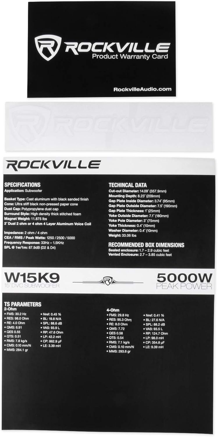 15 5000 Watt Car Audio Subwoofer Mono Amplifier Amp Kit K693458