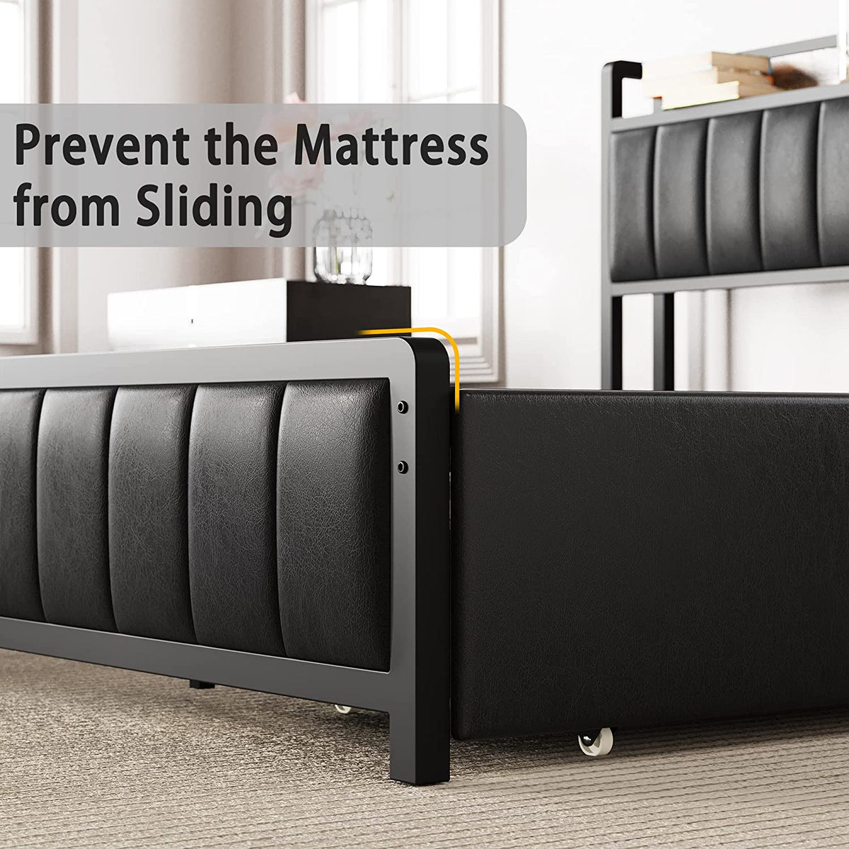 Queen Upholstered Platform Bed with Storage Drawers R2327