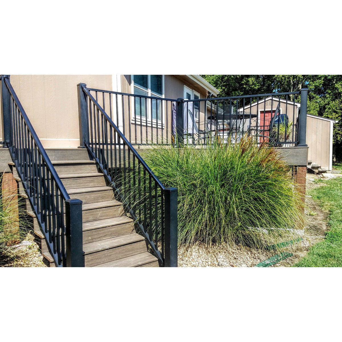 Textured Black Aluminum Rail Kit Stair X6745