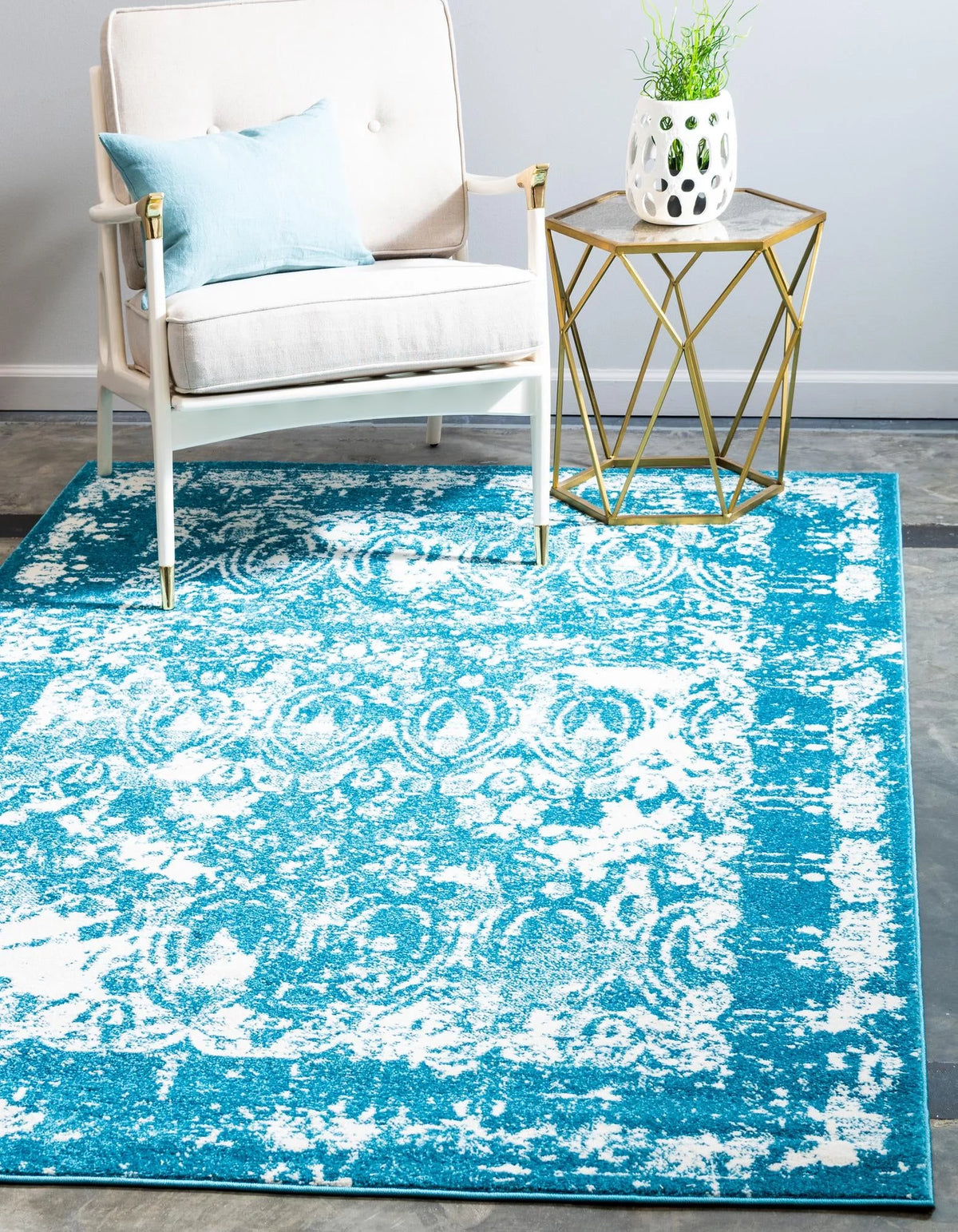 Blue Ivory 9' x 12' Rectangle Bohemian Rug V105579