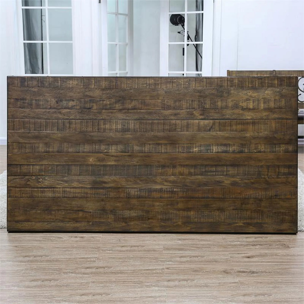 Solid Wood Rectangle Dining Table in Rustic Walnut Y75048