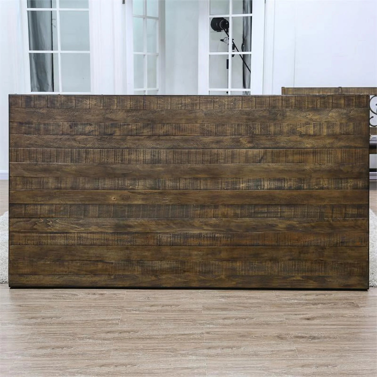 Solid Wood Rectangle Dining Table in Rustic Walnut Y75048