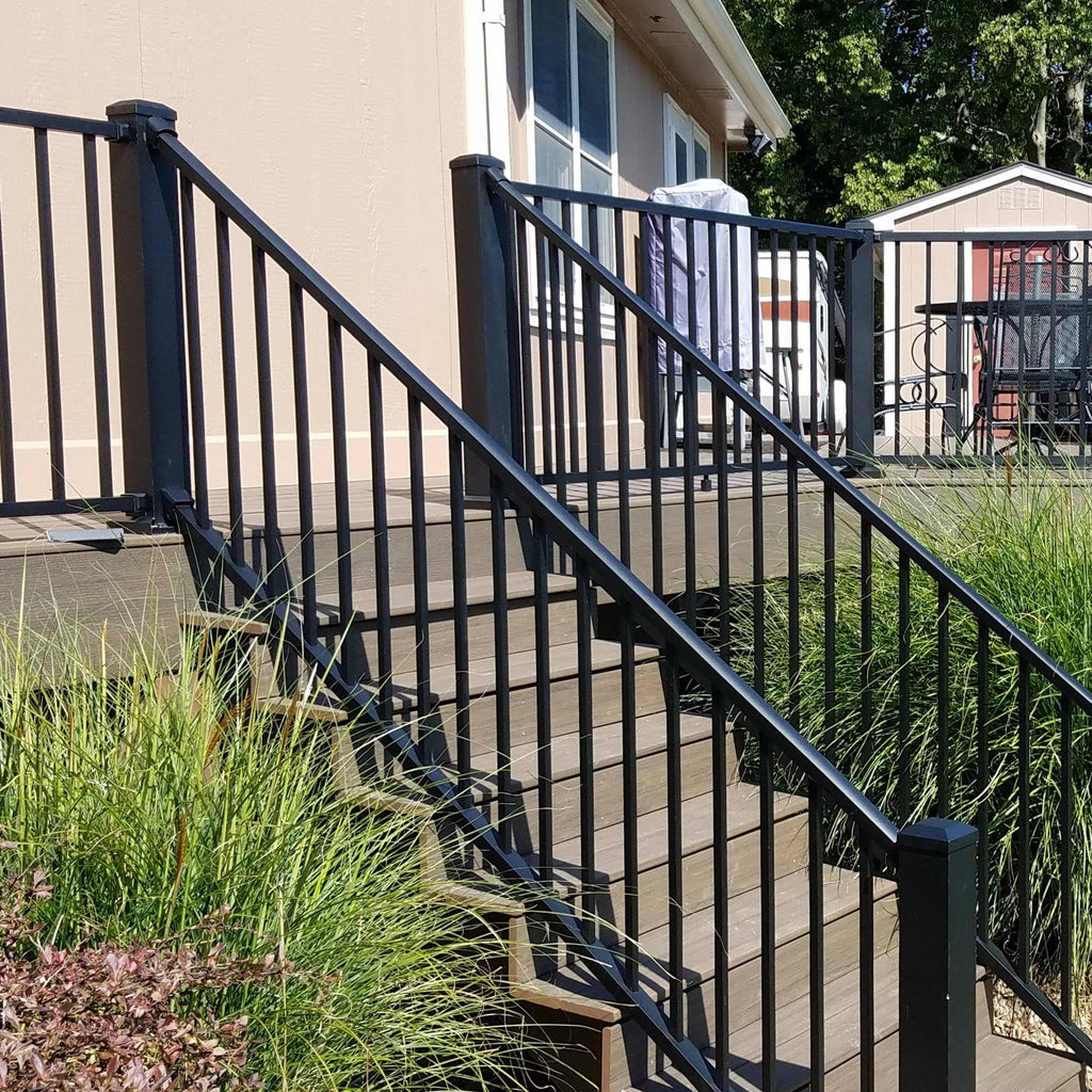 Textured Black Aluminum Rail Kit Stair X6745