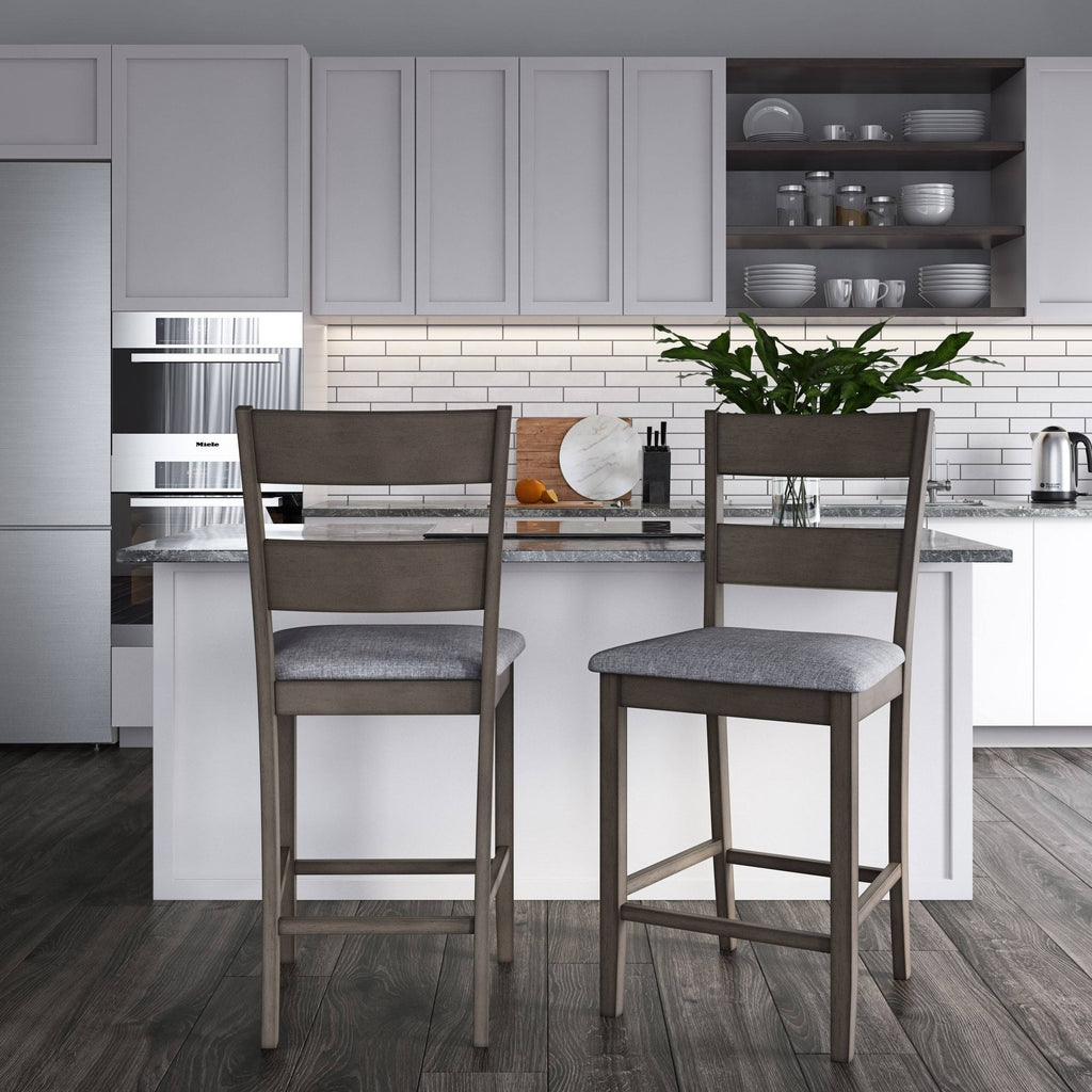 Washed Gray Counter Height Dining Chair Set of 2 B477109