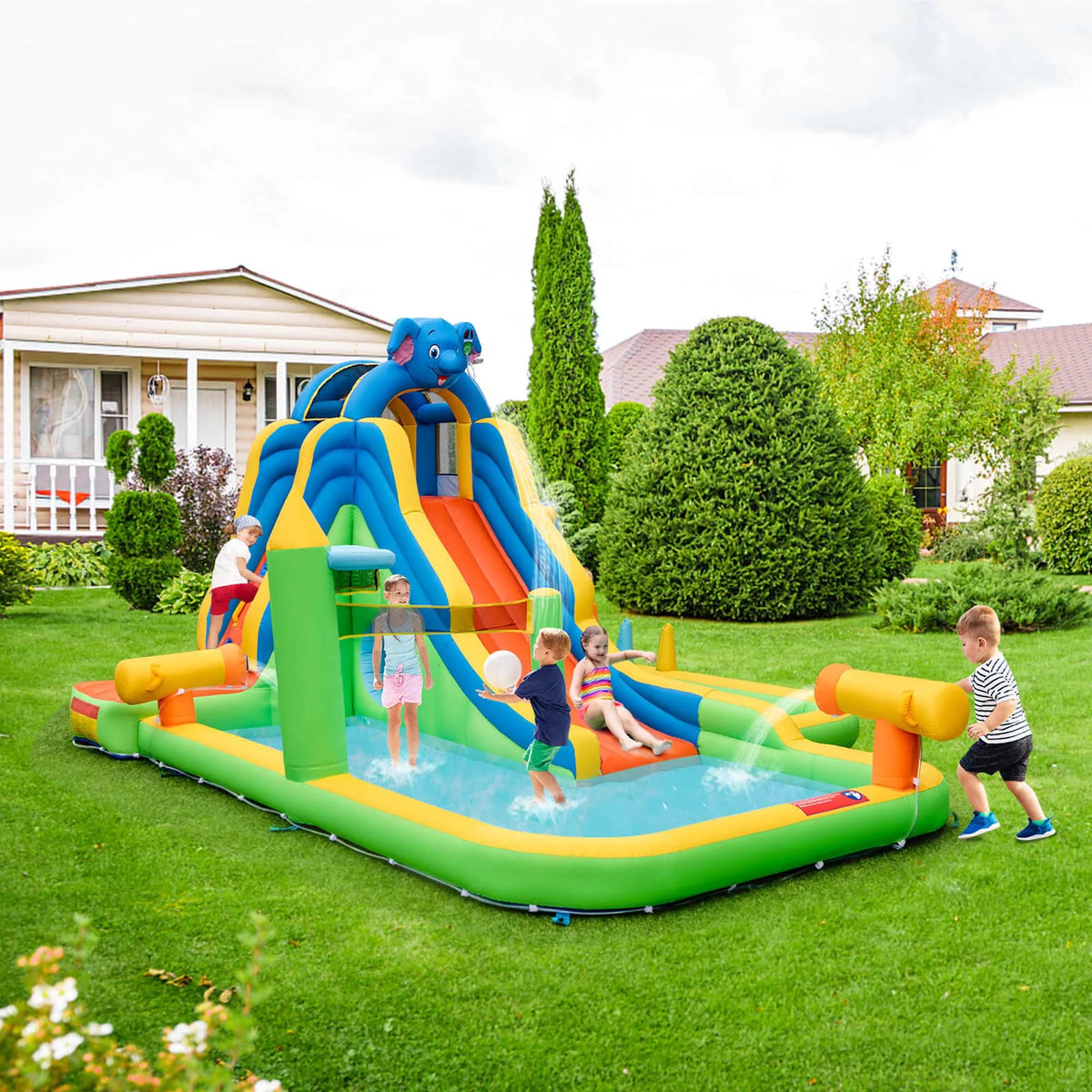 Inflatable Water Slide Splash Pool J80504