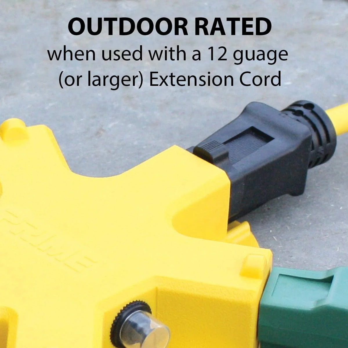 Yellow 100 ft Outdoor Extension Cord with 5 Outlet Adapter K1449