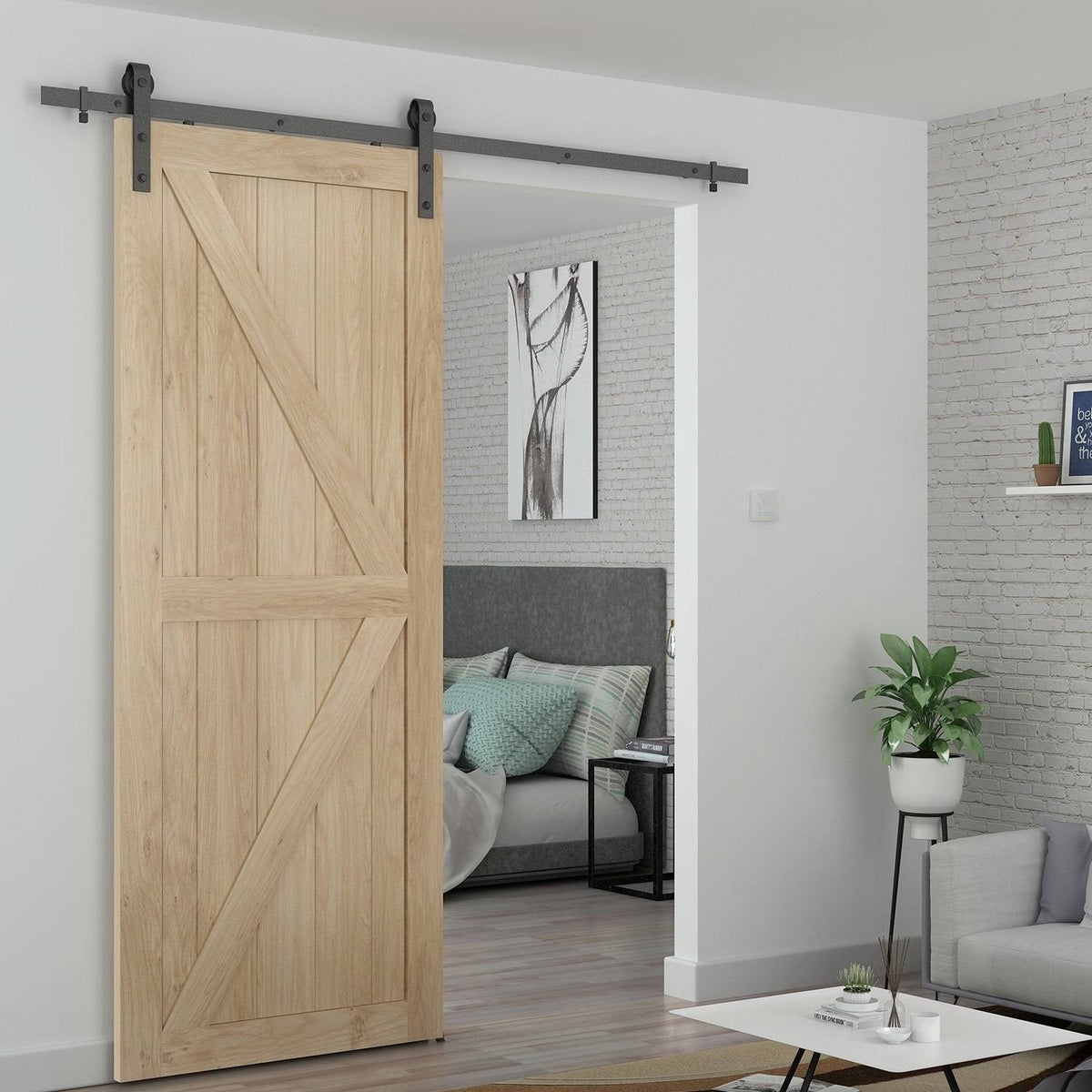 Unfinished Pine Barn Door Slab 33 in. C388