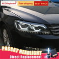 2PCS Headlight Assemblies Bi-Xenon Projector Double Beam HID With LED Daytime Running Lights Y9169