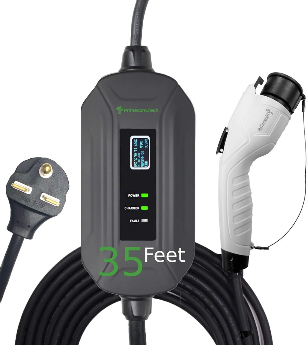 Portable Level 2 Electric Vehicle Charger, 16Amp, 30 Feet D264