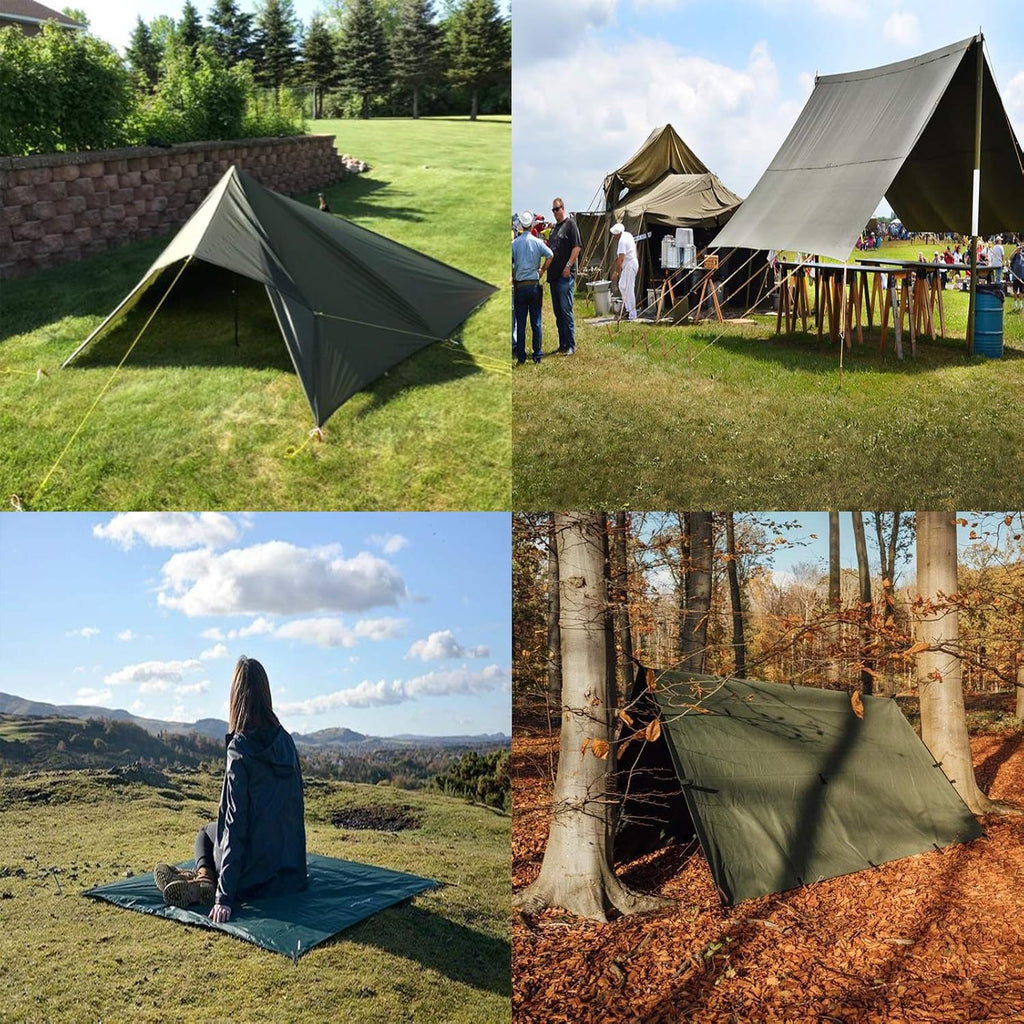Green 6 x 8 Feet Waterproof Canvas Tarp with Rust Grommets W939