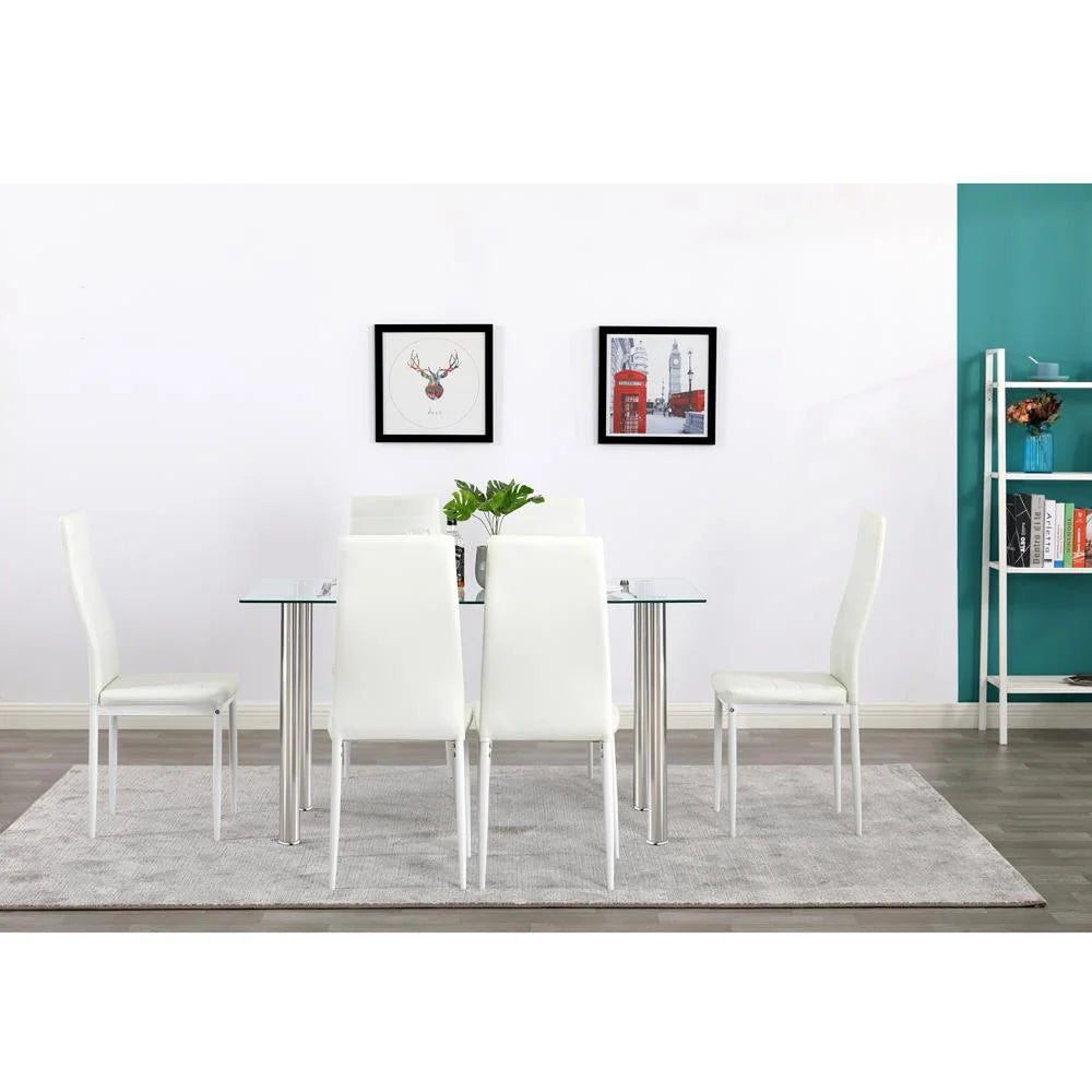 7 Piece Dining Table Set with 6 Chairs U194114