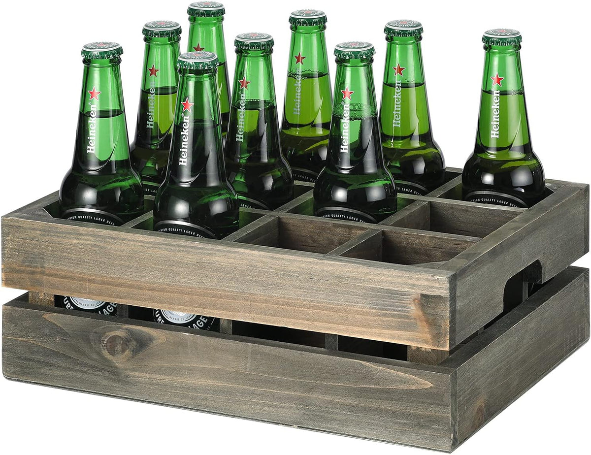 Wooden Crate Drink Carrier with Handles V110