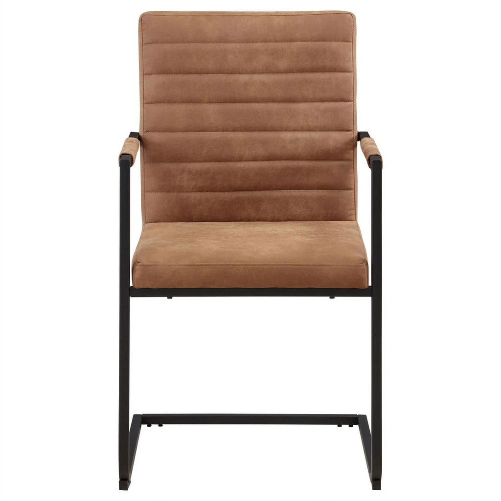 Brown and Black Faux Leather Arm Chair H203209