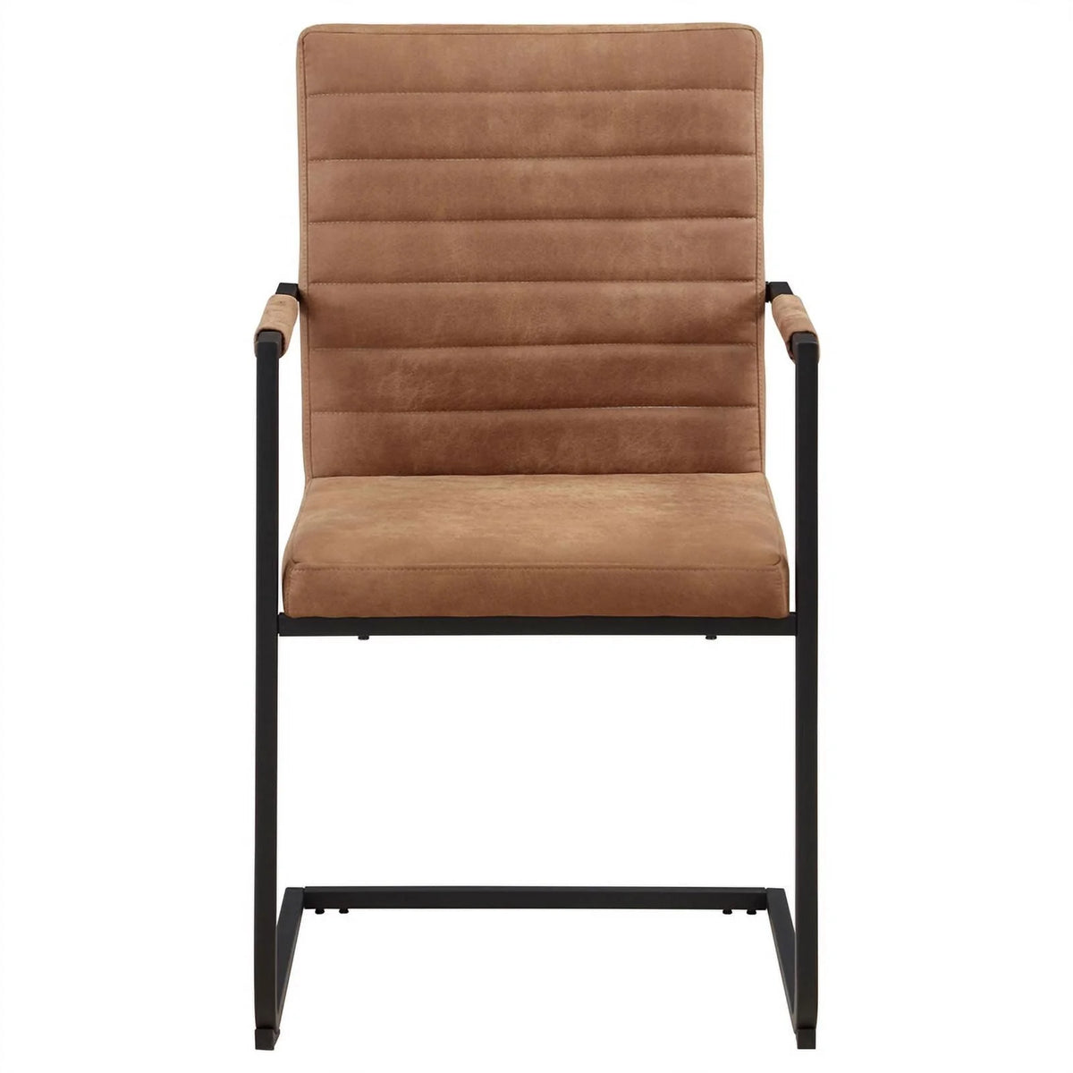 Brown and Black Faux Leather Arm Chair H203209
