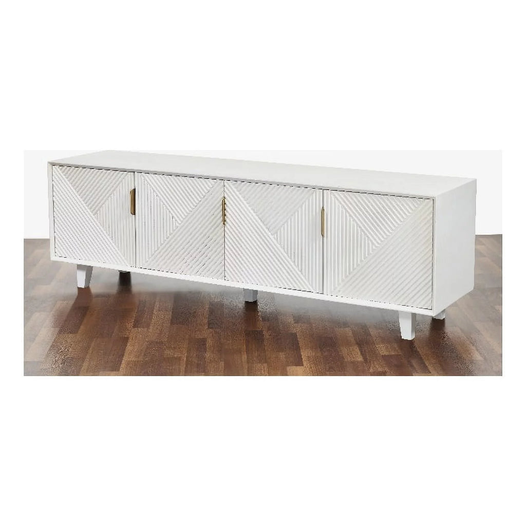 Solid Wood 68" TV Stand for TVs up to 78" White N292462