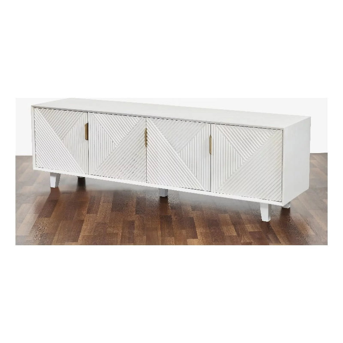 Solid Wood 68" TV Stand for TVs up to 78" White N292462