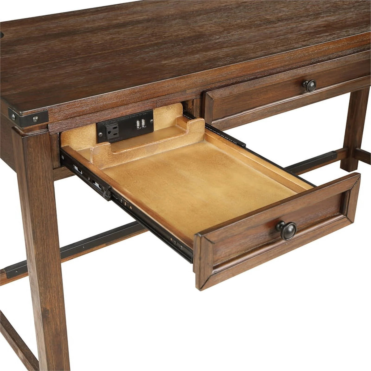 Brushed Walnut Engineered Wood Sit-to-Stand L-Desk K152741