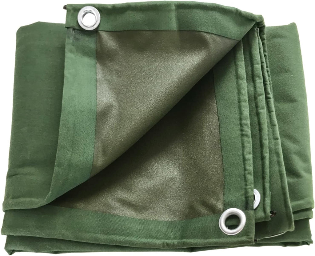Green 6 x 8 Feet Waterproof Canvas Tarp with Rust Grommets W939