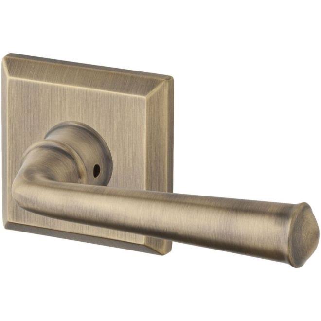 Matte Brass & Black Passage Lever and Square Rose X8519