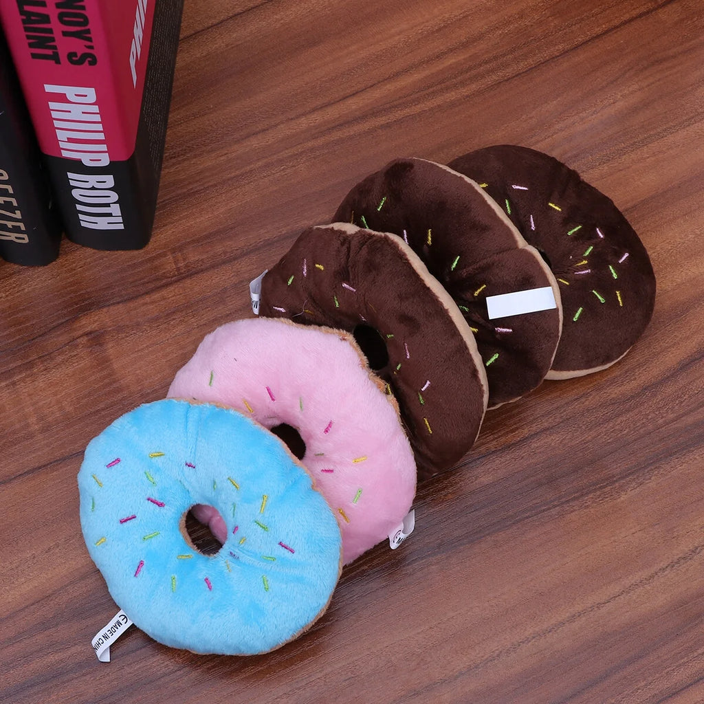 Squeaky Plush Donut Dog Toy V158886