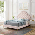 King Platform Bed in Pink Z966670