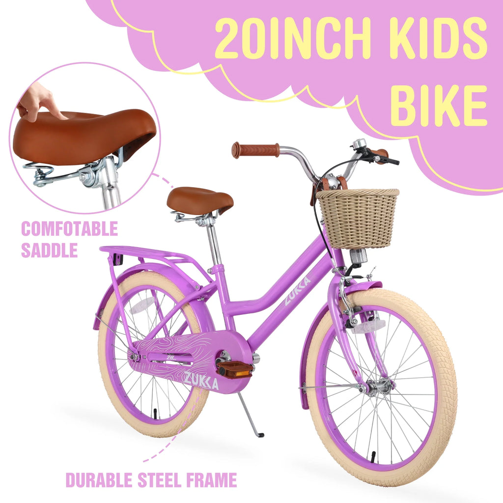 Kids Bike with Woven Basket White L16338