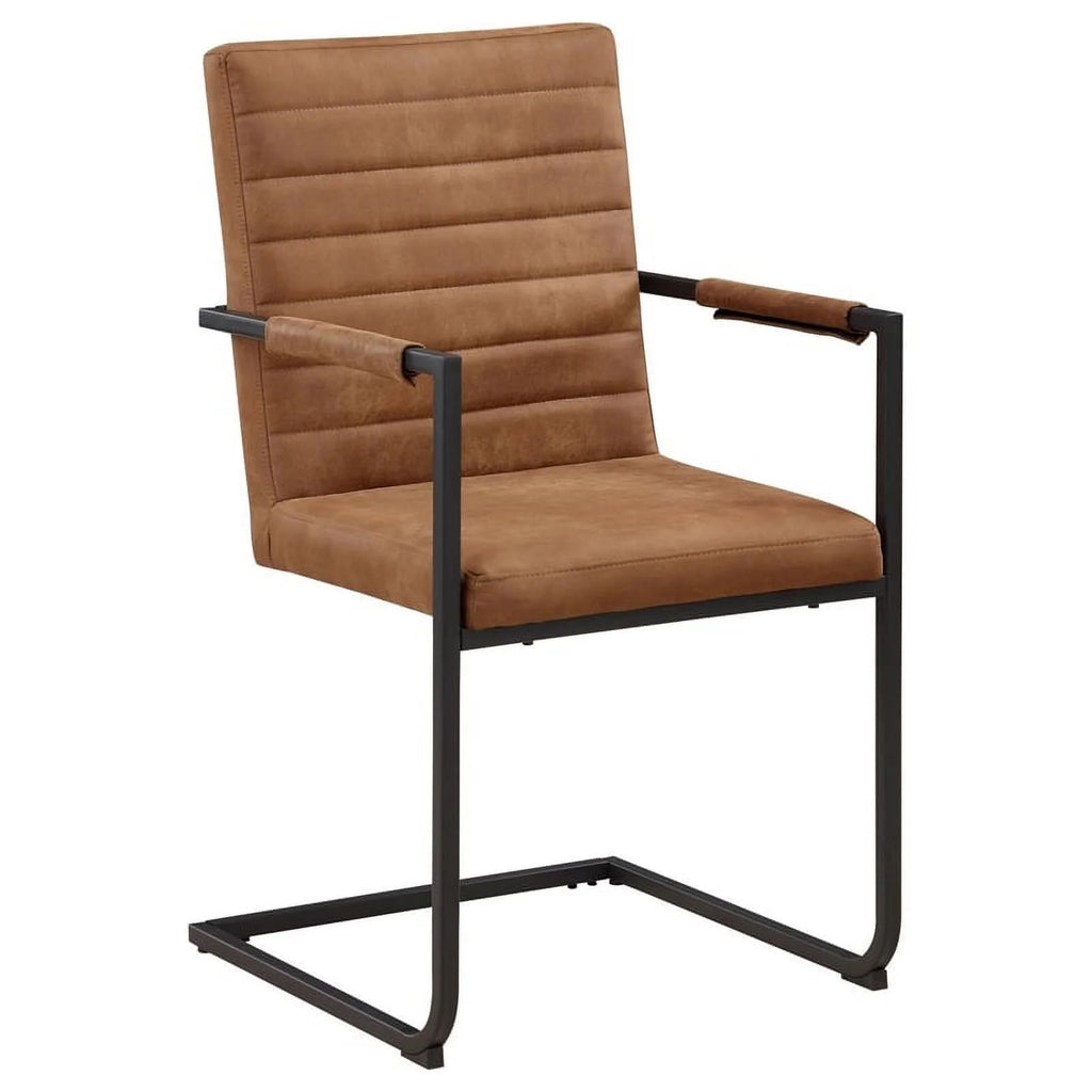 Brown and Black Faux Leather Arm Chair H203209