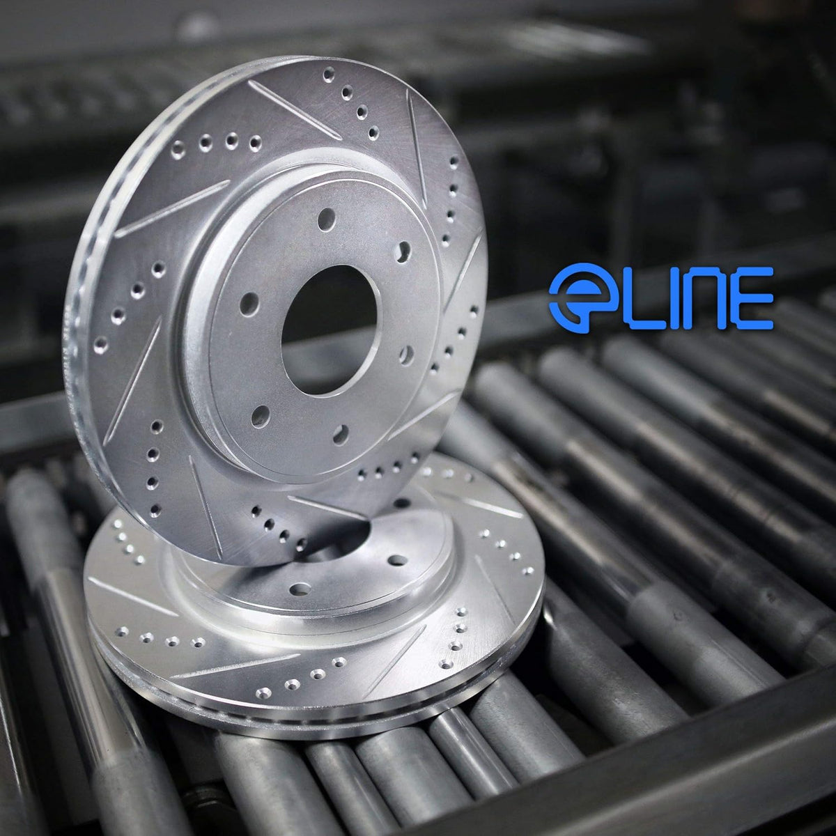 Front Rear Drilled and Slotted Brake Rotors U19317