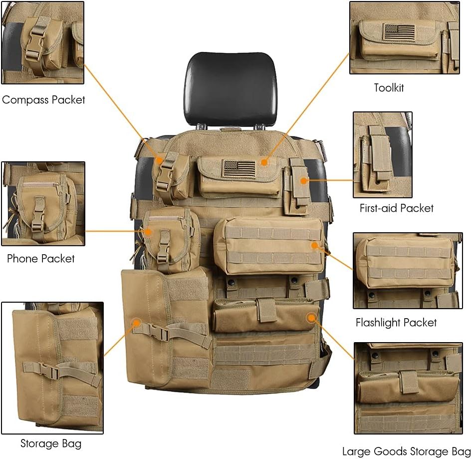 Black Tactical Seat Cover Pack of 2 W8374