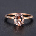 1.75 Carat 8X6mm Oval Cut Morganite And Diamond Moissanite Engagement Ring With 18K Rose Gold Plating S992835