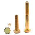 3/8x22-16 x 1 3/4x22 Coarse Thread Grade 8 Hex Cap Screw, Alloy Steel Yellow Zinc Plated, Pk 300 Z67902