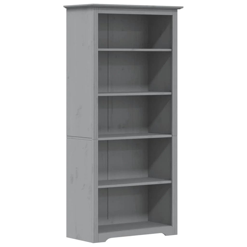 Gray Solid Wood Pine 5-Tier Bookcase C350050