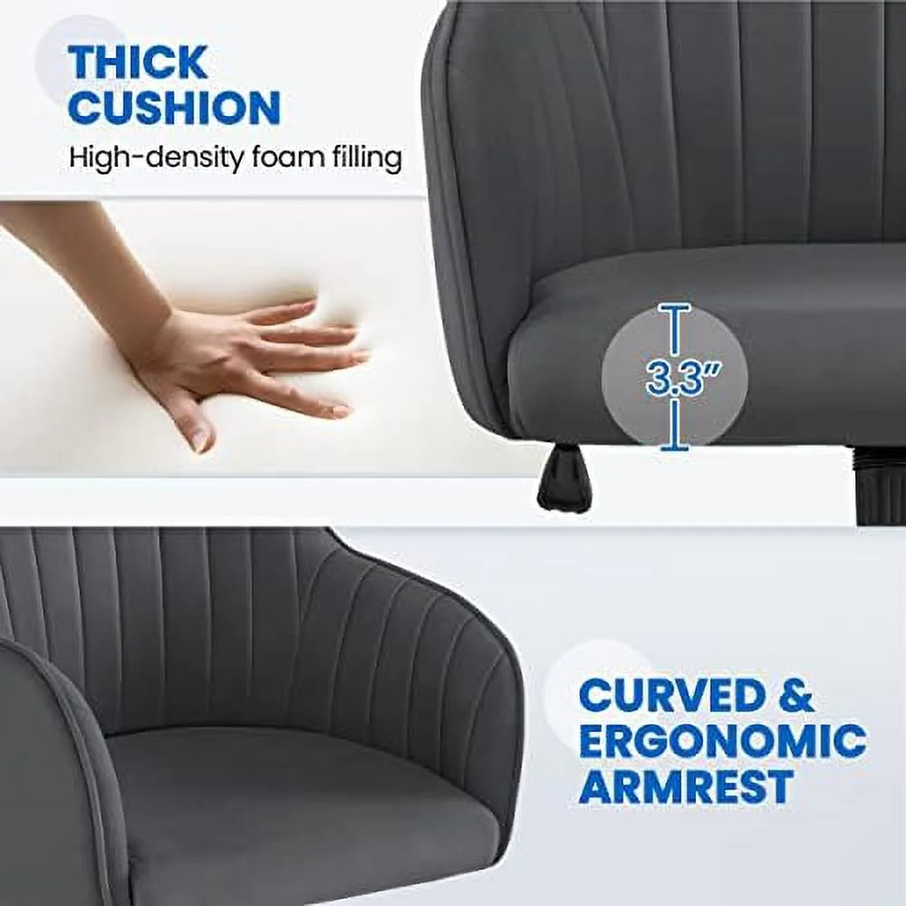 Faux Leather Height Adjustable Swivel Office Chair with Arms J619